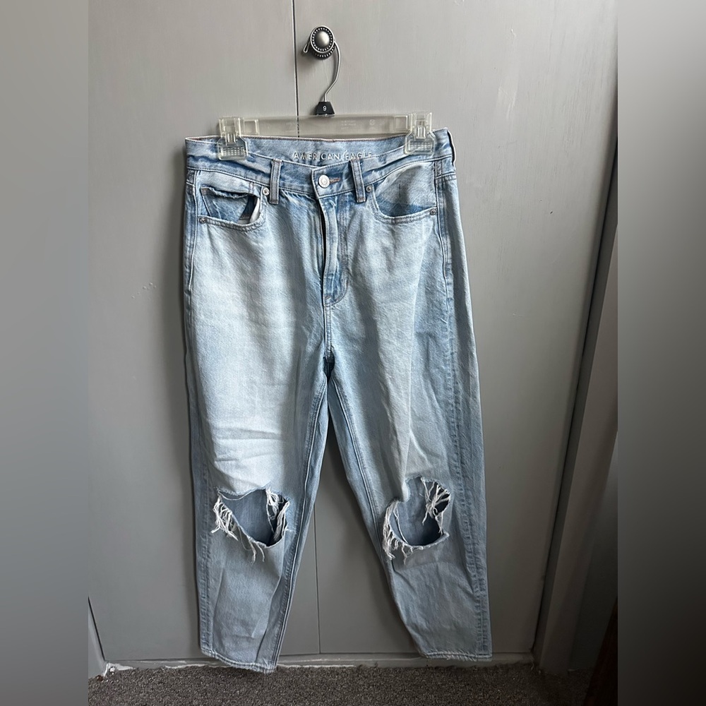 American Eagle Outfitters Blue Boyfriend Jeans Distressed